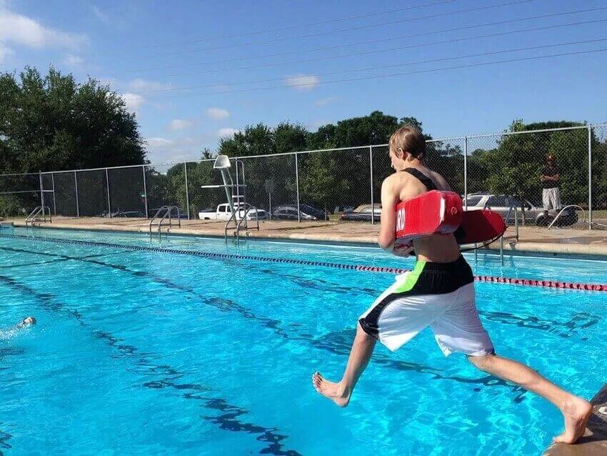 lifeguard jumping