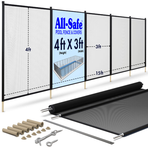4 Foot Pool Fence Dimensions and shown with components