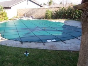 Pool Cover installed and placed on pool