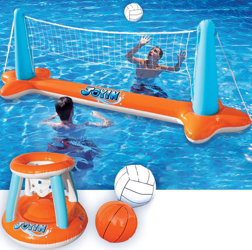 SLOOSH inflatable basketball and volleyball game for swimming pool