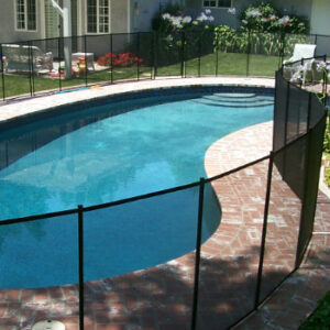 Black removable mesh pool safety fence