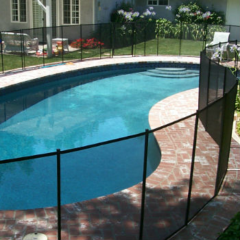 Black removable mesh pool safety fence