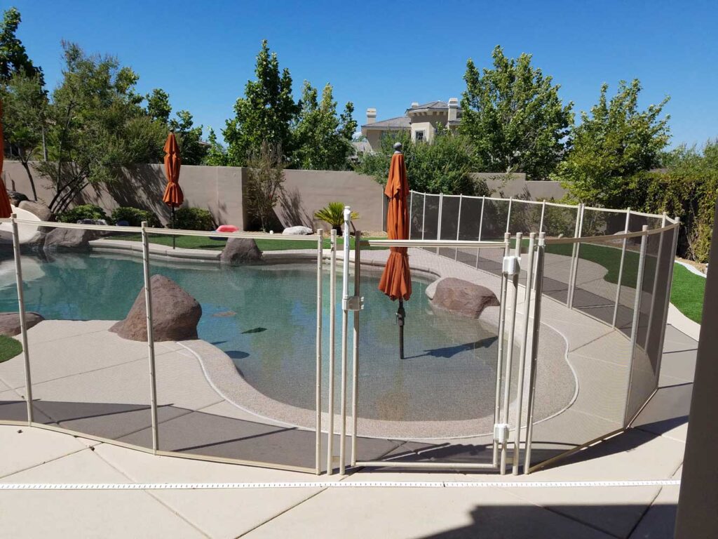 White customizable pool fence