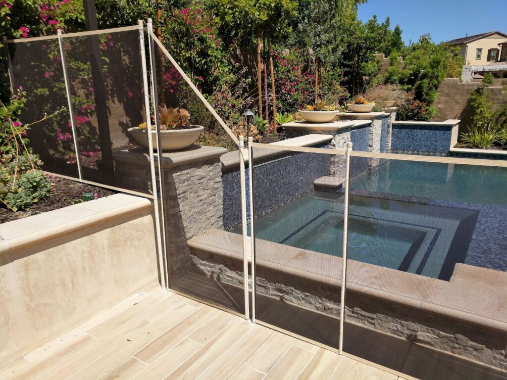 white removable pool fencing