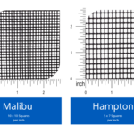Visual to show the differences in the weave sizing between Malibu & Hampton Mesh