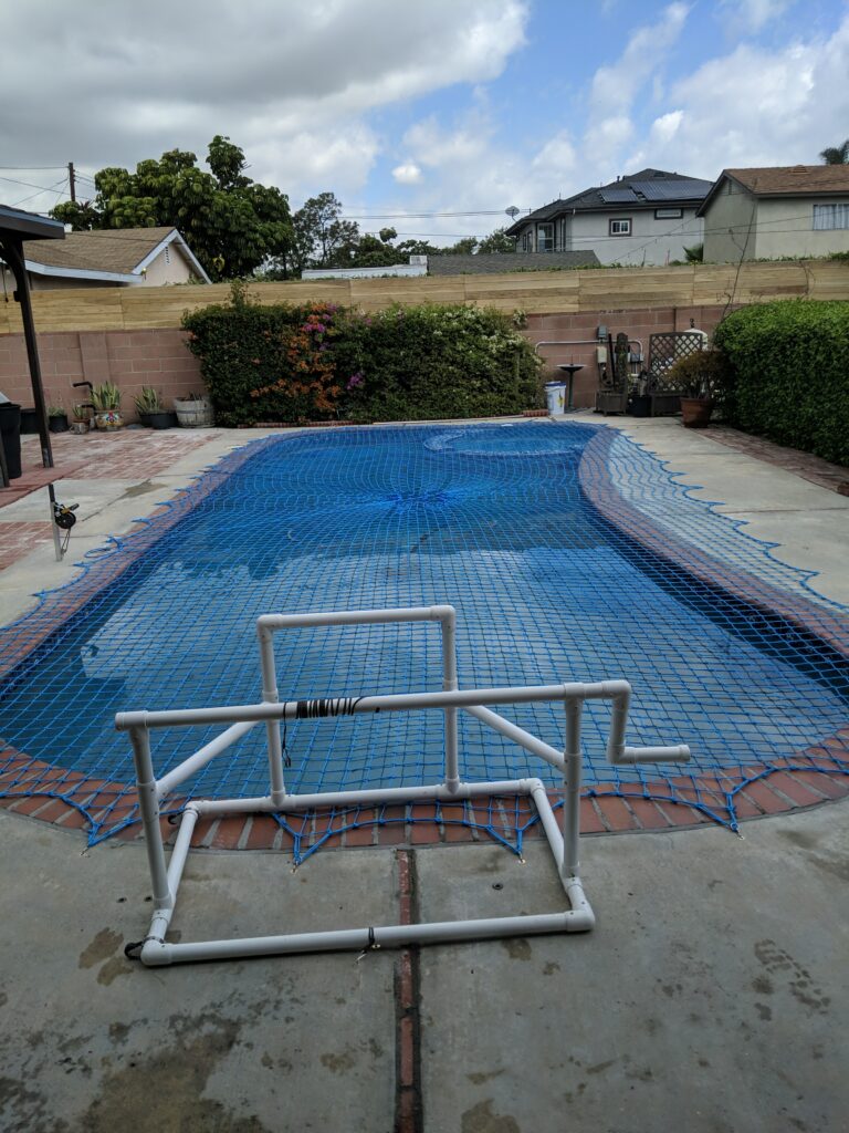 Safety Net Storage Roller Next to Net