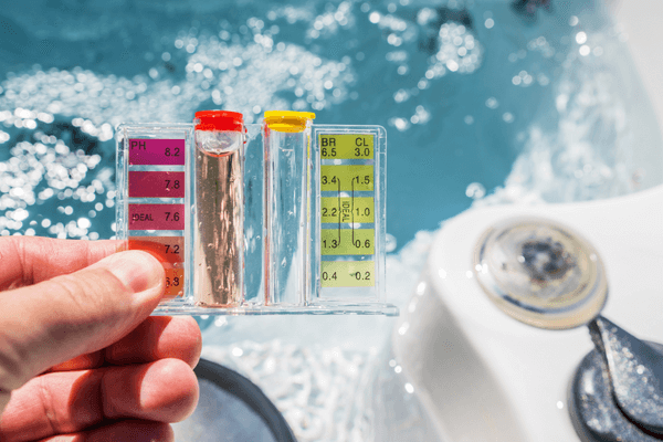 hot tub water quality check using chemical test strips