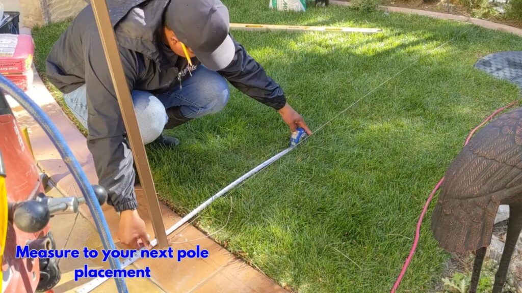 How To Install Your Pool Fence in Grass - Measure to your next pole