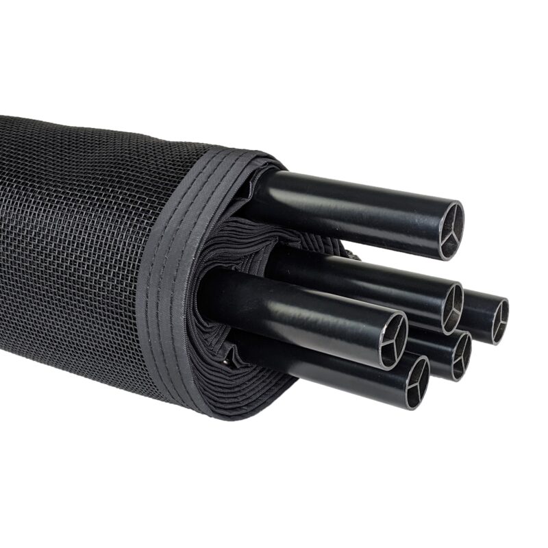 5 Foot Fence - Smooth Black 1 Inch Poles with Malibu Mesh, Bottom of Fence