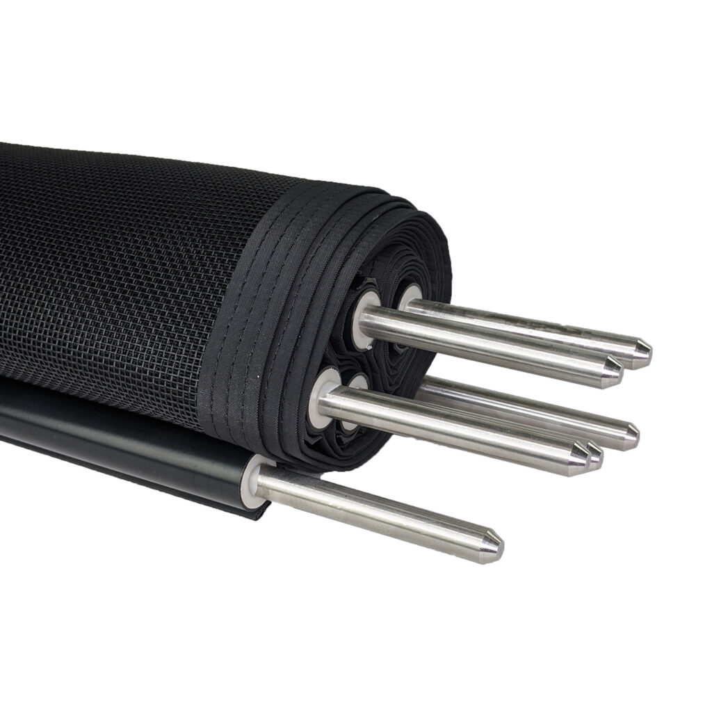 5 Foot Fence - Smooth Black Peg Poles with Malibu Mesh, Bottom of Fence