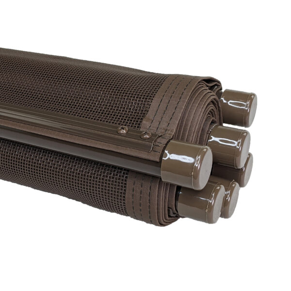 4 Foot Fence - Smooth Brown 1 Inch Poles with Light Brown Malibu Mesh, Top of Fence
