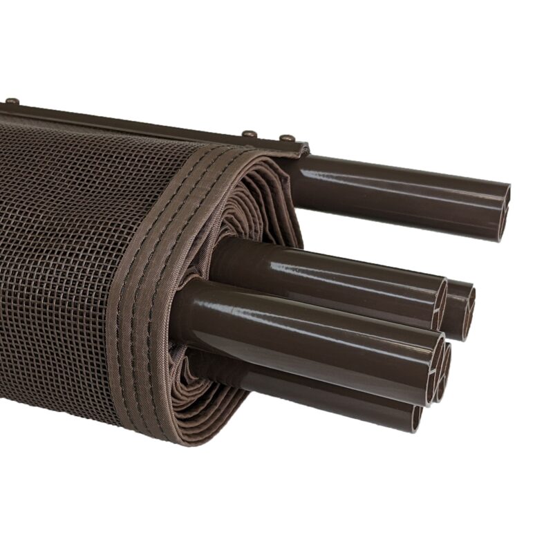 5 Foot Fence - Smooth Brown 1 Inch Poles with Light Brown Malibu Mesh, Bottom of Fence