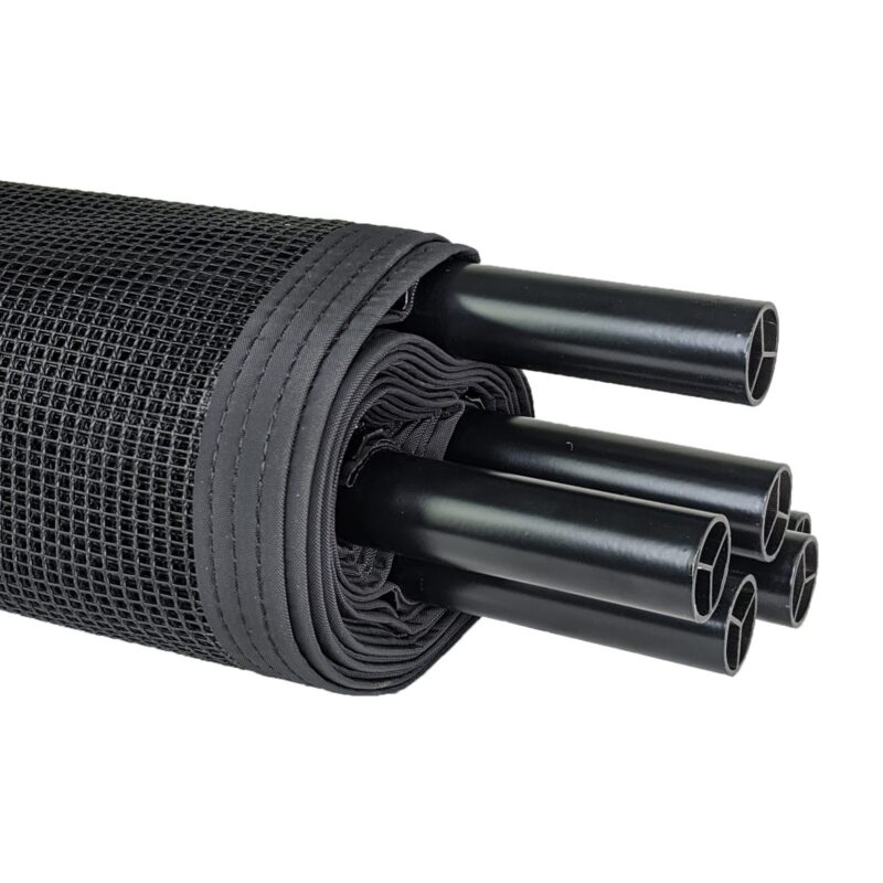 4 Foot Fence - Smooth Black 1 Inch Poles with Hampton Mesh, Bottom of Fence