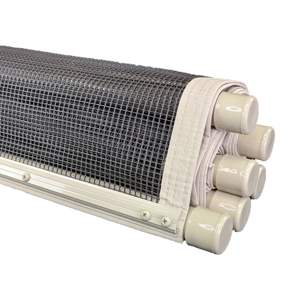 4 Foot Fence - Smooth Tan 1 Inch Poles with Hampton Brown Mesh & Tan Border, Top of Fence