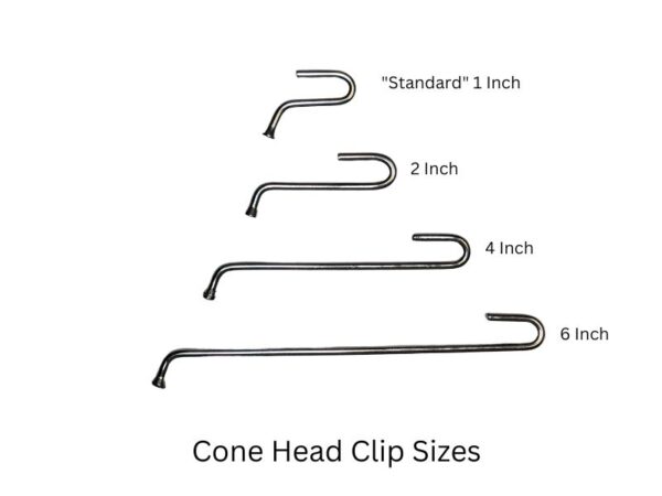Cone Head Clips Size Options 1 Inch, 2 Inch, 4 Inch and 6 Inch