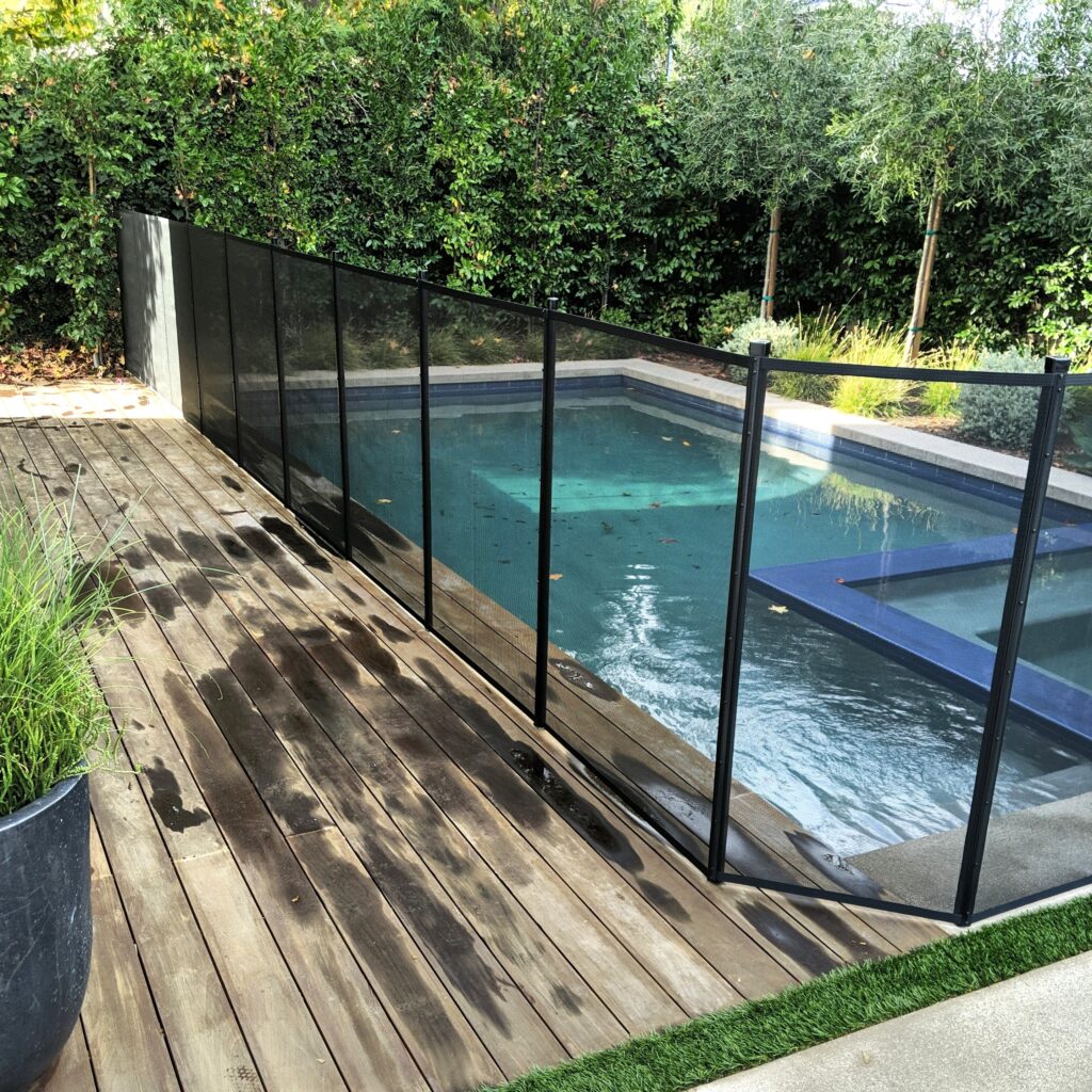 Pool Fence on Wood Deck