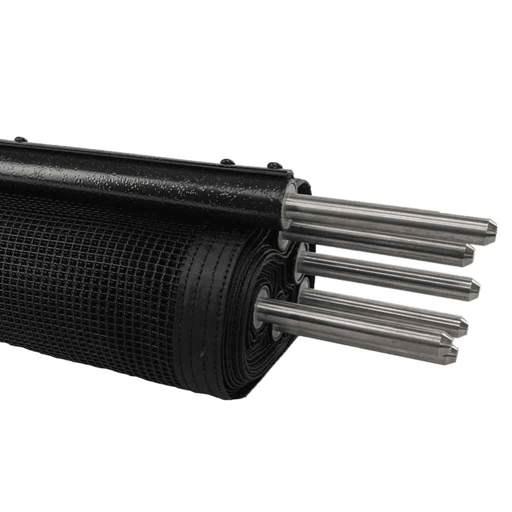 Hampton Black Pool Fence - Bottom of Fence in Peg Pole