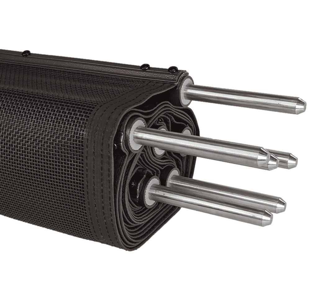 Malibu Brown Pool Fence - Bottom of Fence in Peg Pole