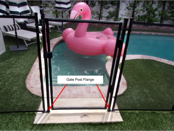 Gate Post Flange location shown on Gate installation