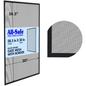 Malibu Black Gate Mesh 5ft with Dimensions