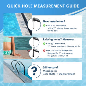 Pool Fence Gate Kit Quick Hole Measurements