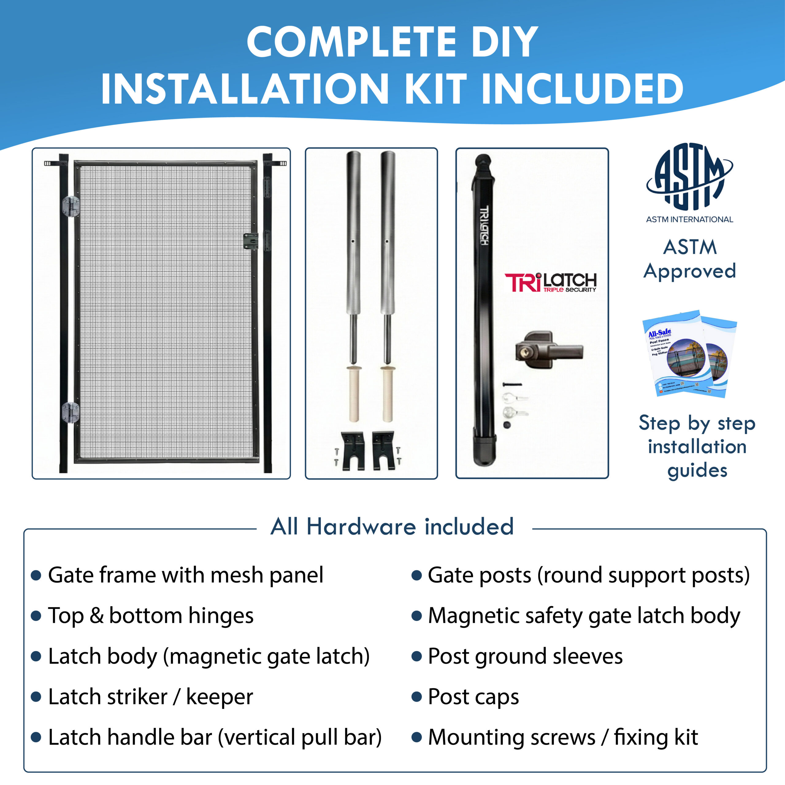 Pool Fence Gate Kit Complete DIY System Setup