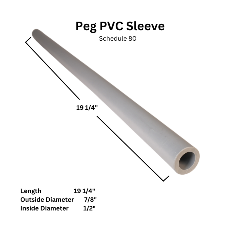 Schedule 80 PVC Measurements for Peg Pole