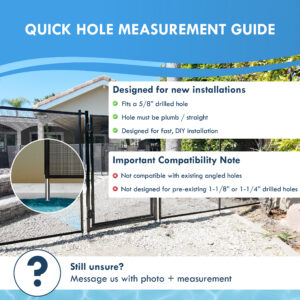 All Safe Pool Fence Door Gate Kit - 4-Foot Black Self-Closing Pool Gate