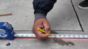 Mark at 36 inches