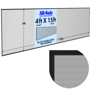 Malibu Black Mesh 4ft Panel with Dimensions