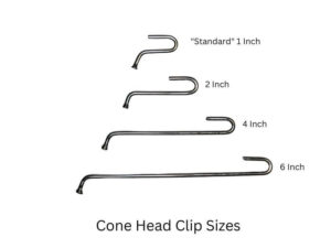 Conehead Anchor Clip Sizes Conehead Anchor Clips for Keyhole Brass Anchors