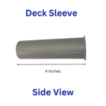 1-inch Putty Deck Sleeve shown side view with Dimensions