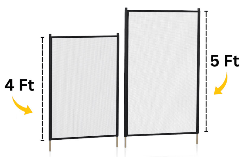 Graphic showing fence heights