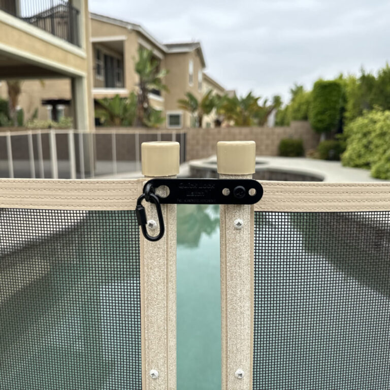 Quick Lock Latch Kit installed on Tan_Brown fence