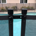 Quick Lock Latch Kit installed on Black fence