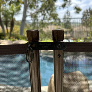 Quick Lock Latch Kit installed on Brown fence