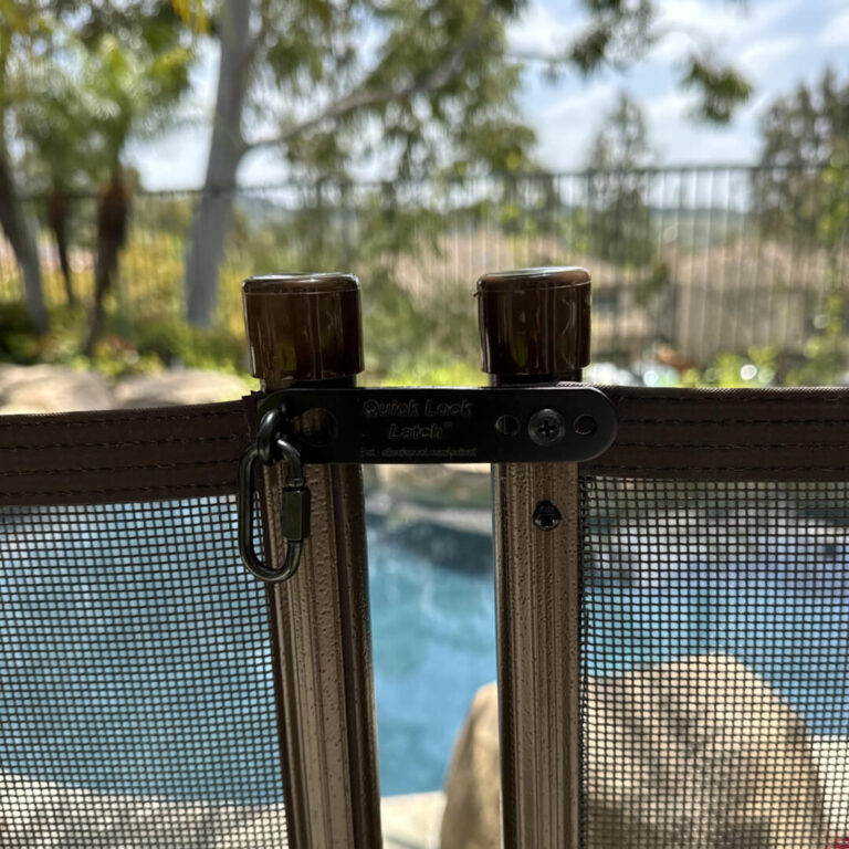 Quick Lock Latch Kit installed on Brown fence