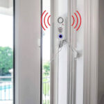 Techko Strobe Safe Pool Alarm Installed on Sliding Door