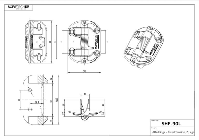 AlfaHinge by Safetech Product Dimensions