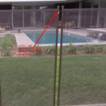 Pool fence padlock securing Section Latch