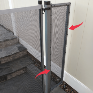 Adjustable Mesh Side Panel at Vinyl Fence
