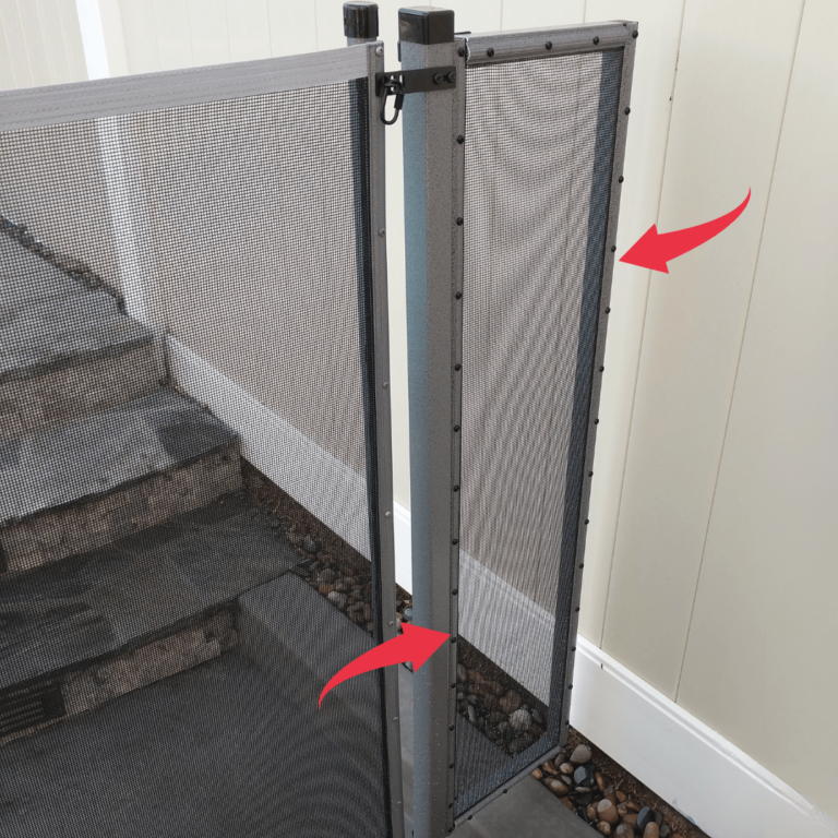 Adjustable Mesh Side Panel at Vinyl Fence