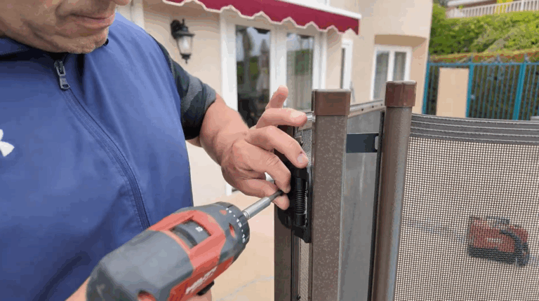 Installer Removes Inner Hinge Screws First