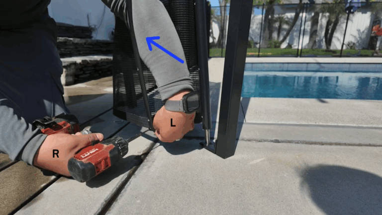 Installer uses arm method while attaching molding