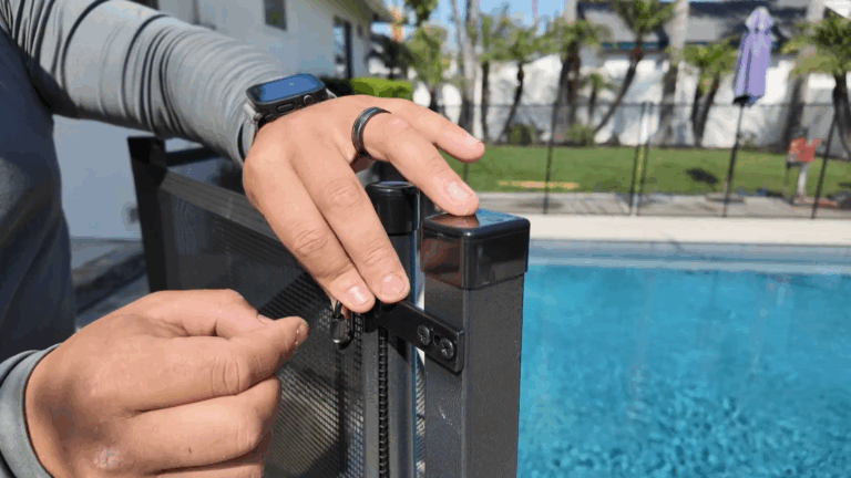 Installer re-connects fence section
