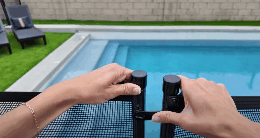 Person using Quick Lock Latch.