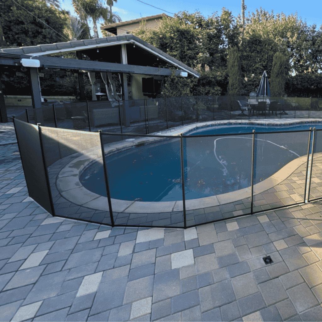 Pool Fence installed in pavers