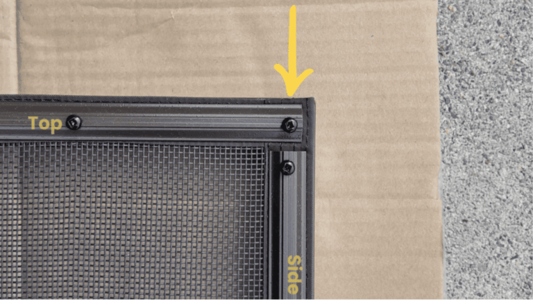 Screw Through the Molding and Mesh into Frame
