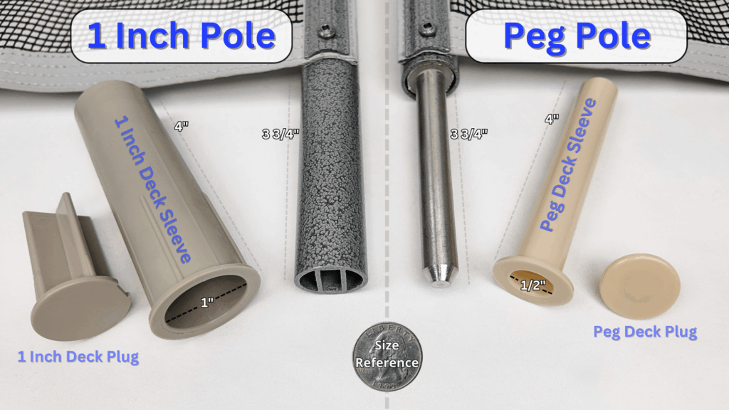 Image showing two different-sized pool fence pole types