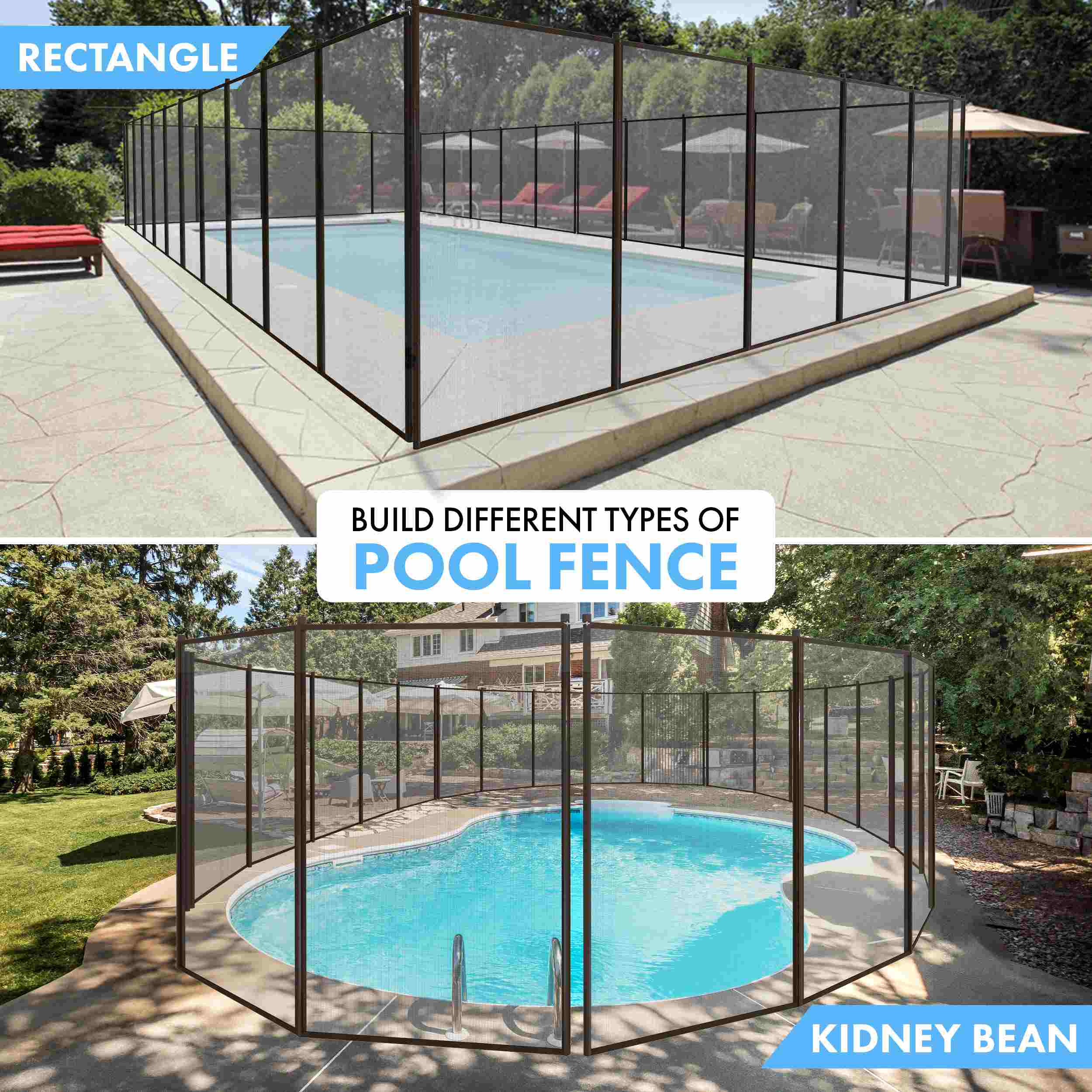 Hampton 5 Ft Brown 1 inch Pool Fence -Lifestyle-Image